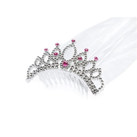 Diadem - Prinsesse krone med slør Diadem - Prinsesse krone med slør
