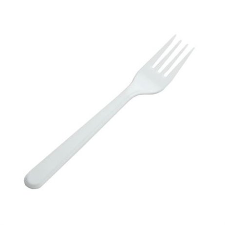 50 stk Plast gafler hvide - Genanvendelige