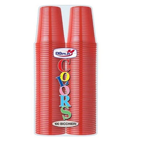 100 stk Bæger Rød plastglas 20cl 100 stk Bæger Rød plastglas 20cl