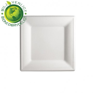 50 stk Kvadratisk tallerken 16x16cm økologiske 50 stk Kvadratisk tallerken 16x16cm økologiske