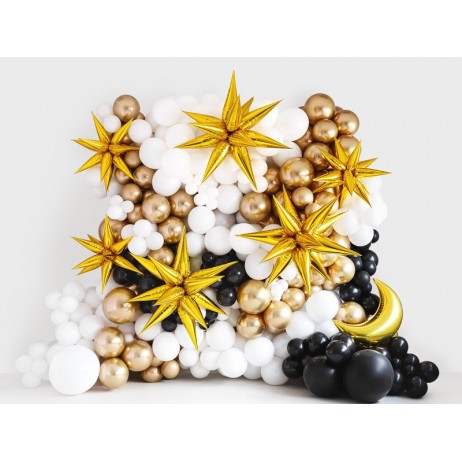 Folieballon stjerne 3D - guld 37,5" Folieballon stjerne 3D - guld 37,5"