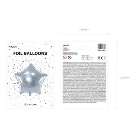 Sølv Stjerne 27,5" folieballon Sølv Stjerne 27,5" folieballon