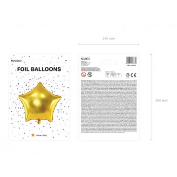 Guld Stjerne 27,5" folieballon Guld Stjerne 27,5" folieballon