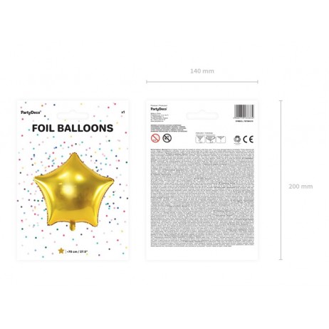 Guld Stjerne 27,5" folieballon Guld Stjerne 27,5" folieballon