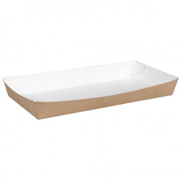100 stk Pølsebakker i brun 9 x 20 x 2,5 cm  - bionedbrydelig