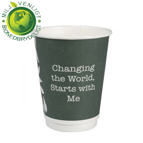25 stk Bio komposterbar Kaffebæger 280ml - Dobbeltvæg 25 stk Bio komposterbar Kaffebæger 280ml - Dobbeltvæg