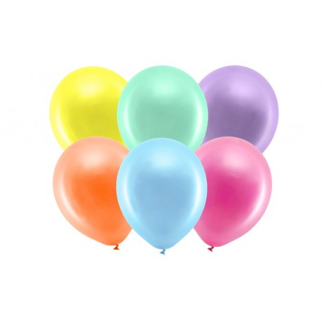 100 stk Metallic mix farvet balloner - str 9"