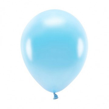 100 stk. Økologiske balloner metallic lyseblå 10