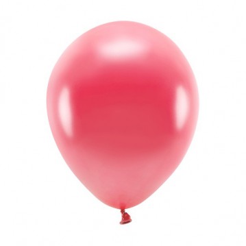 100 stk. Økologiske balloner metallic rød 10