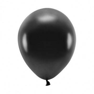 100 stk. Økologiske balloner metallic sort 10