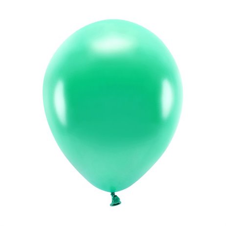 100 stk. Økologiske Metallic grøn balloner str. 10"