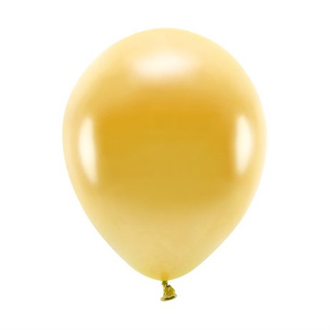 100 stk. Økologiske metallic guld balloner str. 10"