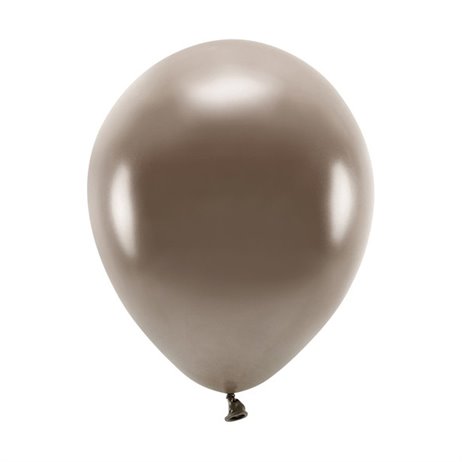 100 stk. Økologiske Metallic brun balloner str. 10"