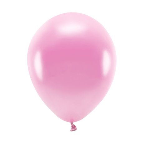 100 stk. Økologiske metallic pink balloner str. 10"