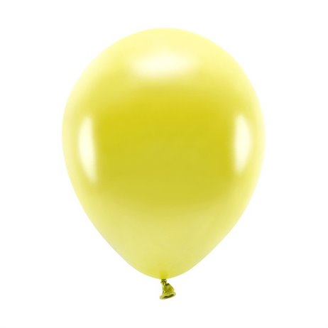100 stk. Økologiske metallic gul balloner str. 10"