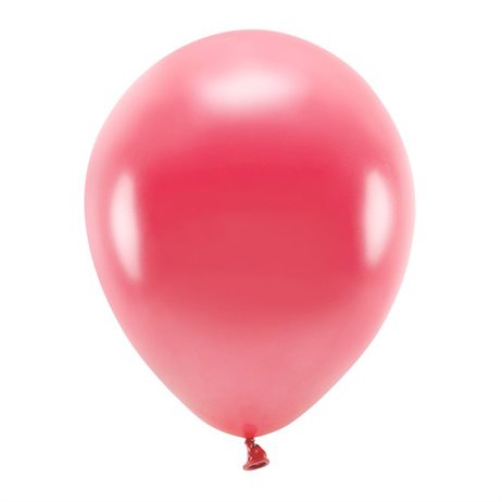 100 stk. Økologiske metallic rød balloner str. 12"