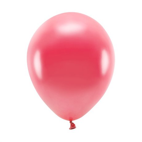 10 stk. Økologiske metallic rød balloner str. 10"