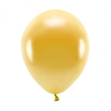 10 stk. Økologiske balloner metallic guld 10