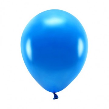 10 stk. Økologiske balloner metallic marineblå 10