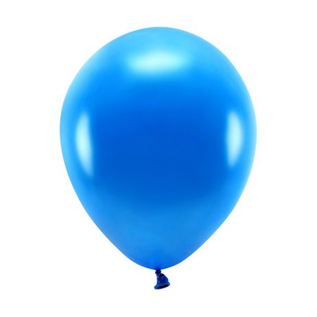 10 stk. Økologiske metallic navy blå balloner str. 10"