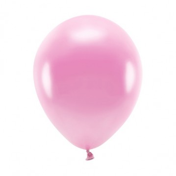 10 stk. Økologiske balloner metallic pink 10
