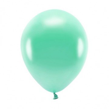 10 stk. Økologiske balloner metallic mørk mint 10