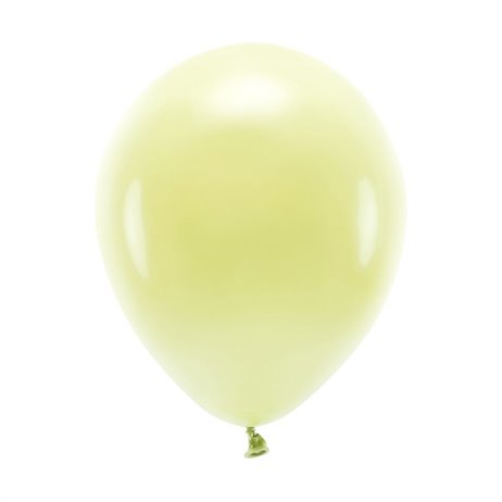 10 stk. Økologiske lysegul balloner str. 10"