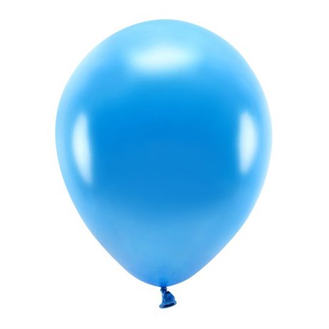 10 stk. Økologiske metallic blå balloner str. 12"