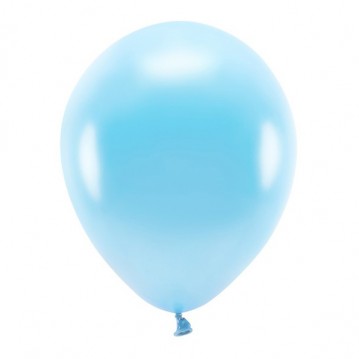 10 stk. Økologiske balloner metallic lyseblå 12