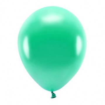 10 stk. Økologiske balloner metallic grøn 12