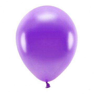 10 stk. Økologiske metallic lilla balloner 12