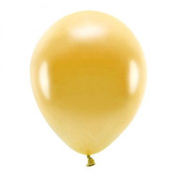 10 stk. Økologiske balloner metallic guld 12