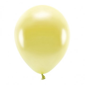 10 stk. Økologiske balloner metallic lys guld 12