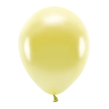 10 stk. Økologiske metallic lys guld balloner str. 12"