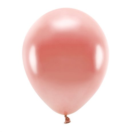 10 stk. Økologiske Metallic rose guld balloner str. 12"