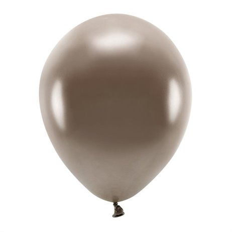 10 stk. Økologiske metallic brun balloner str. 12"
