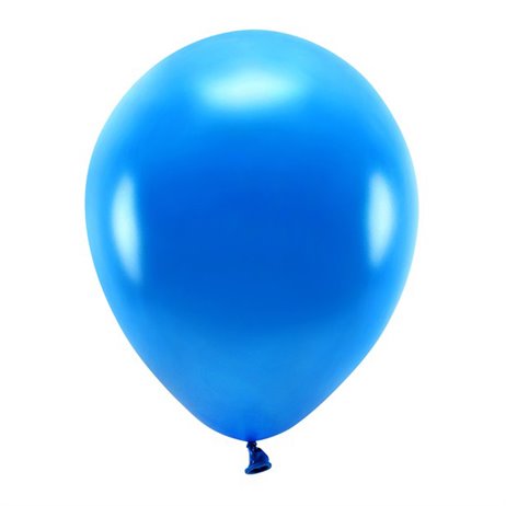 10 stk. Økologiske metallic navy blå balloner str. 12"