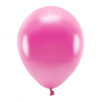 10 stk. Økologiske balloner metallic fuchsia 12