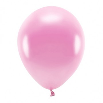 10 stk. Økologiske balloner metallic pink 12