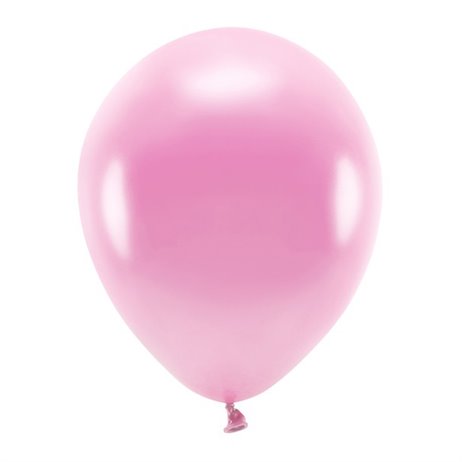 10 stk. Økologiske metallic pink balloner str. 12"