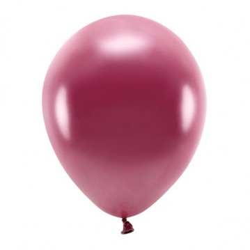 10 stk. Økologiske balloner metallic bordeaux 12