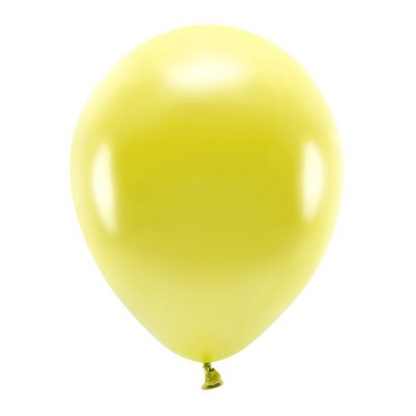 10 stk. Økologiske metallic gul balloner str. 12"