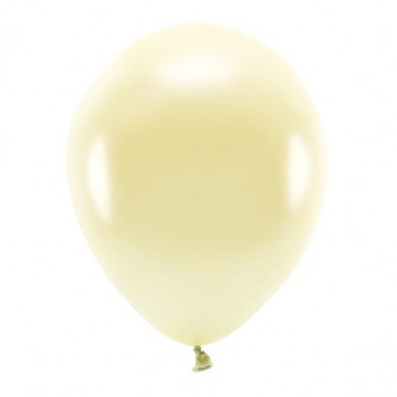 10 stk. Økologiske balloner metallic creme 12