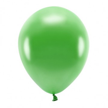 10 stk. Økologiske balloner metallic græsgrøn 12