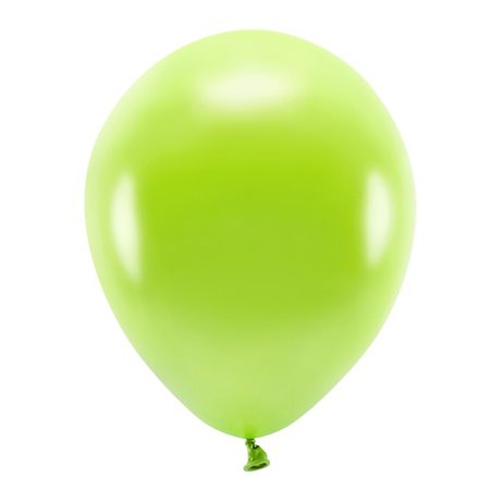 10 stk. Økologiske metallic æblegrøn balloner str. 12"
