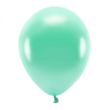 10 stk. Økologiske balloner metallic mørk mint 12