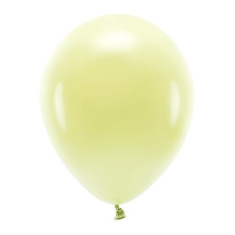 10 stk. Økologiske lysegul balloner str. 12"