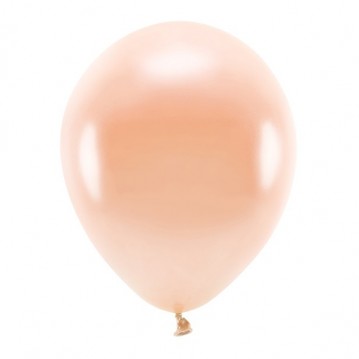 10 stk. Økologiske balloner metallic fersken 12