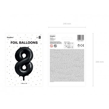 Sort 8 tal ballon - ca 86 cm Sort 8 tal ballon - ca 86 cm