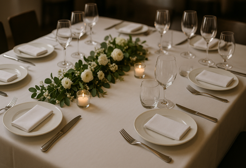 Varje gäst har en matzon (ca 60 cm i bredden)